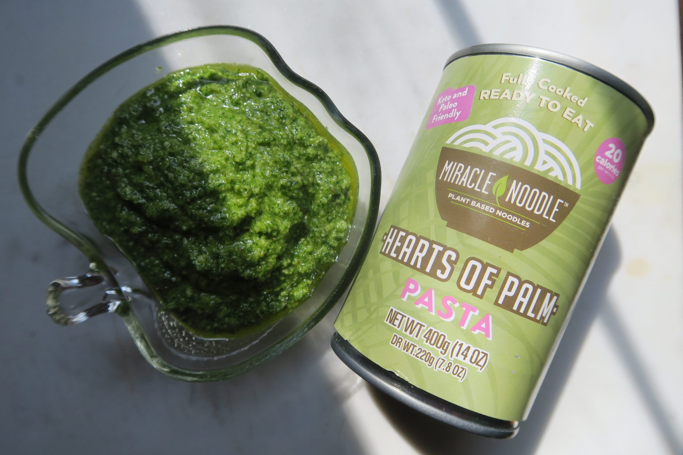 Palmini aka Hearts of Palm Pasta with Arugula Pesto Sauce Veronica